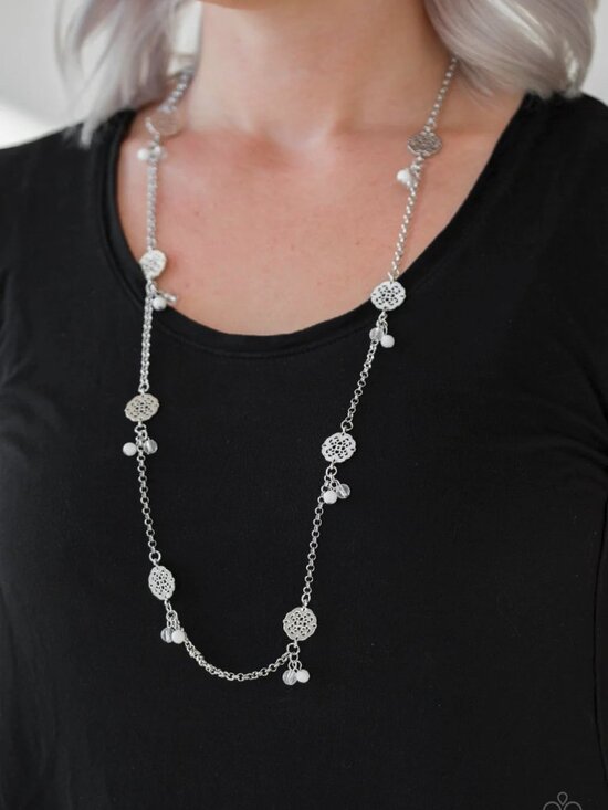 paparazzi Jewelry - Paparazzi Jewelry Accessories - Color Boost - White Necklace - Vintage